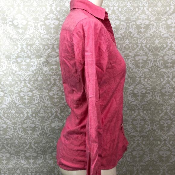 Banana Republic XS Womens Pink Oxford Shirt Button-up Blouse - Picture 2 of 4